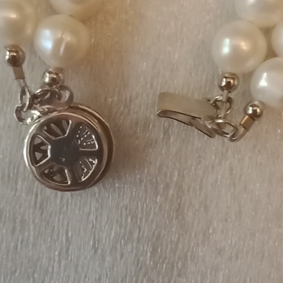 Pearls - Onyx Silver Necklace #551 - Picture 4 of 8